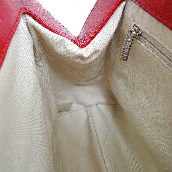 Chanel Caviar Skin Red Leather Bag! MINT! - Picture 10 of 10